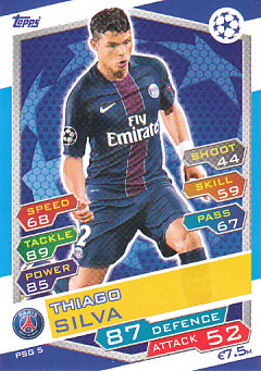 Thiago Silva Paris Saint-Germain 2016/17 Topps Match Attax CL #PSG05